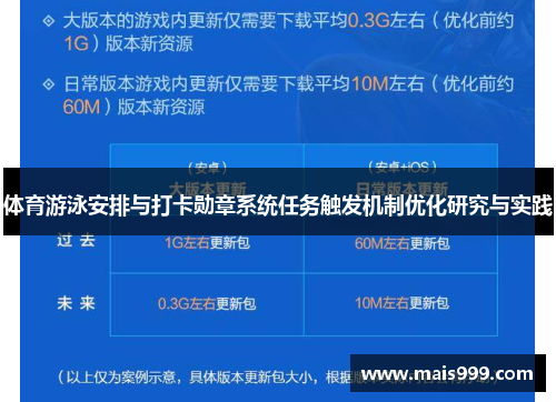 体育游泳安排与打卡勋章系统任务触发机制优化研究与实践